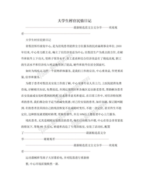 大学生村官民情日记