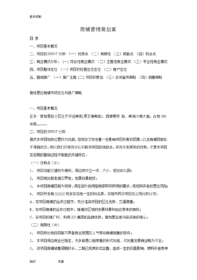 市场营销策划案的范文