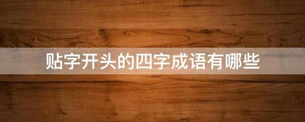贴字开头的成语