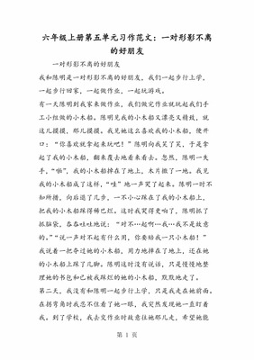 六年级第五单元习作