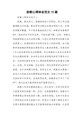助教的心得体会