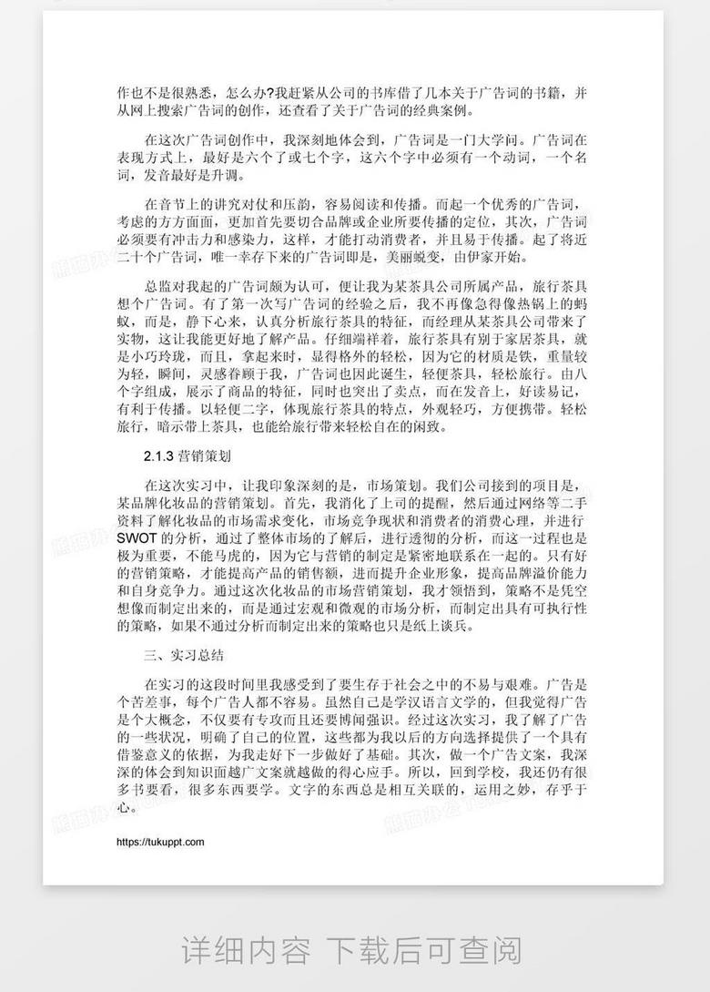 见习报告范文