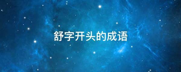 舒字开头的成语