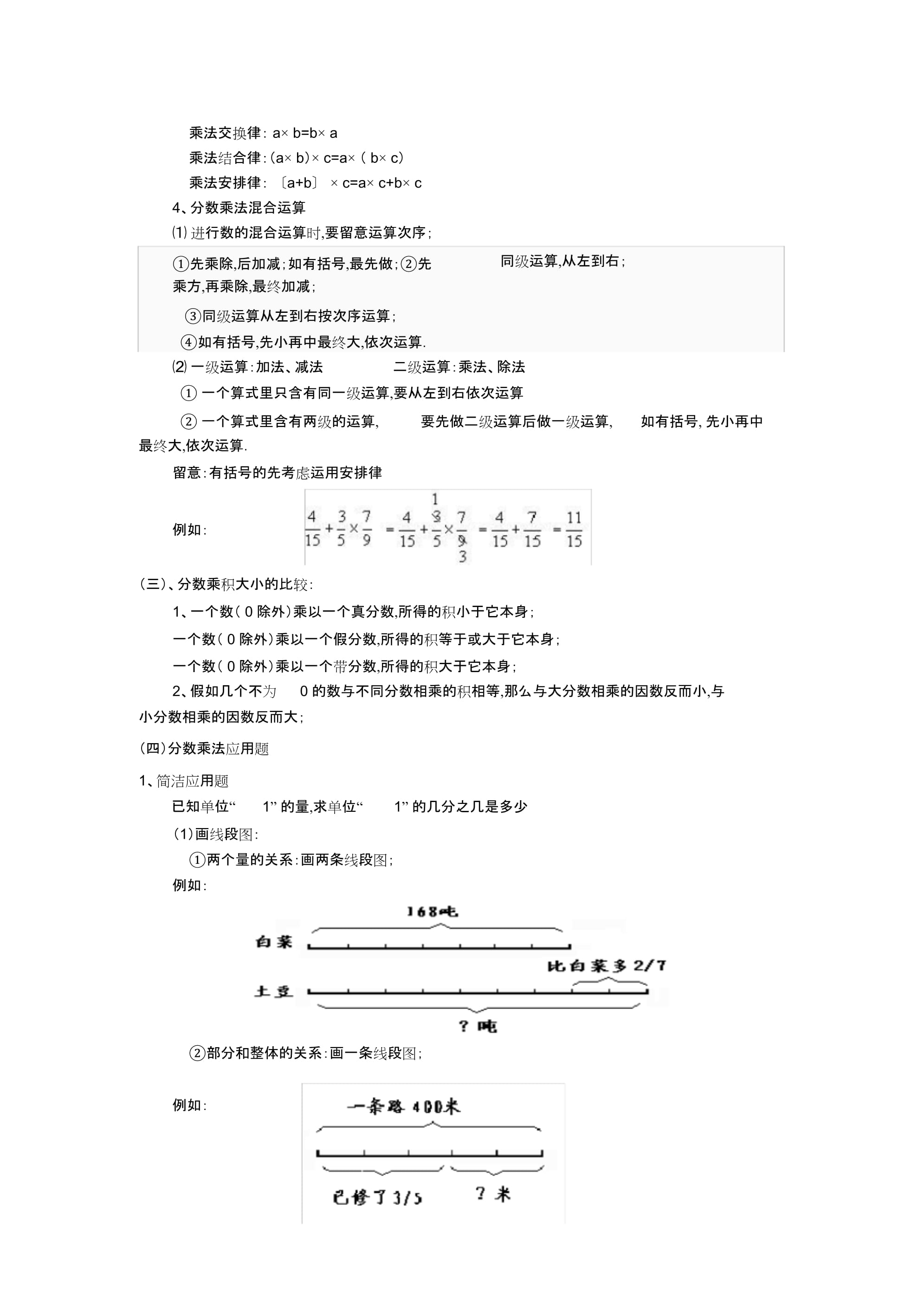 六年级上册数学第三单元知识点
