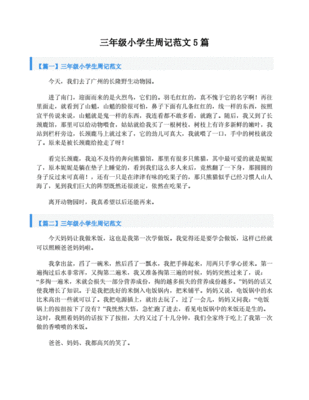 三年级周记格式范文