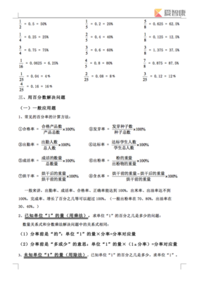 六年级上册数学第三单元知识点