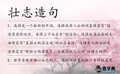 豪情壮志造句