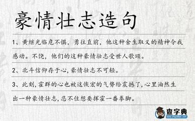 豪情壮志造句