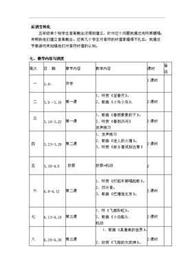 五年级音乐教学计划