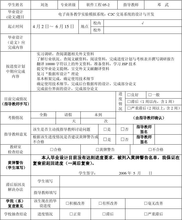 毕业论文中期检查范文