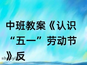 五一劳动节教案反思