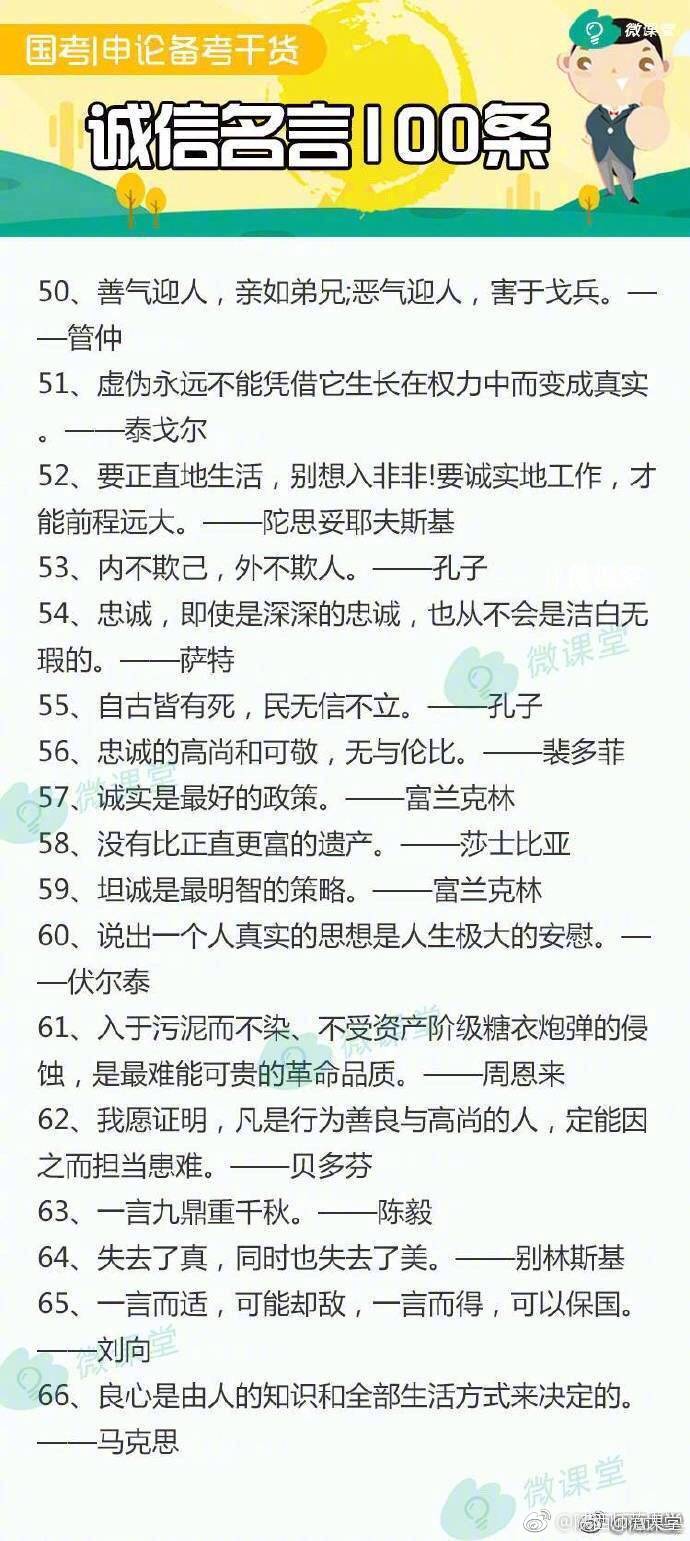 讲诚信的名人名言