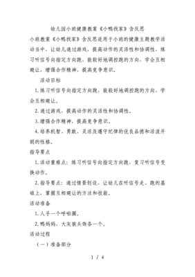 小鸭找家活动反思