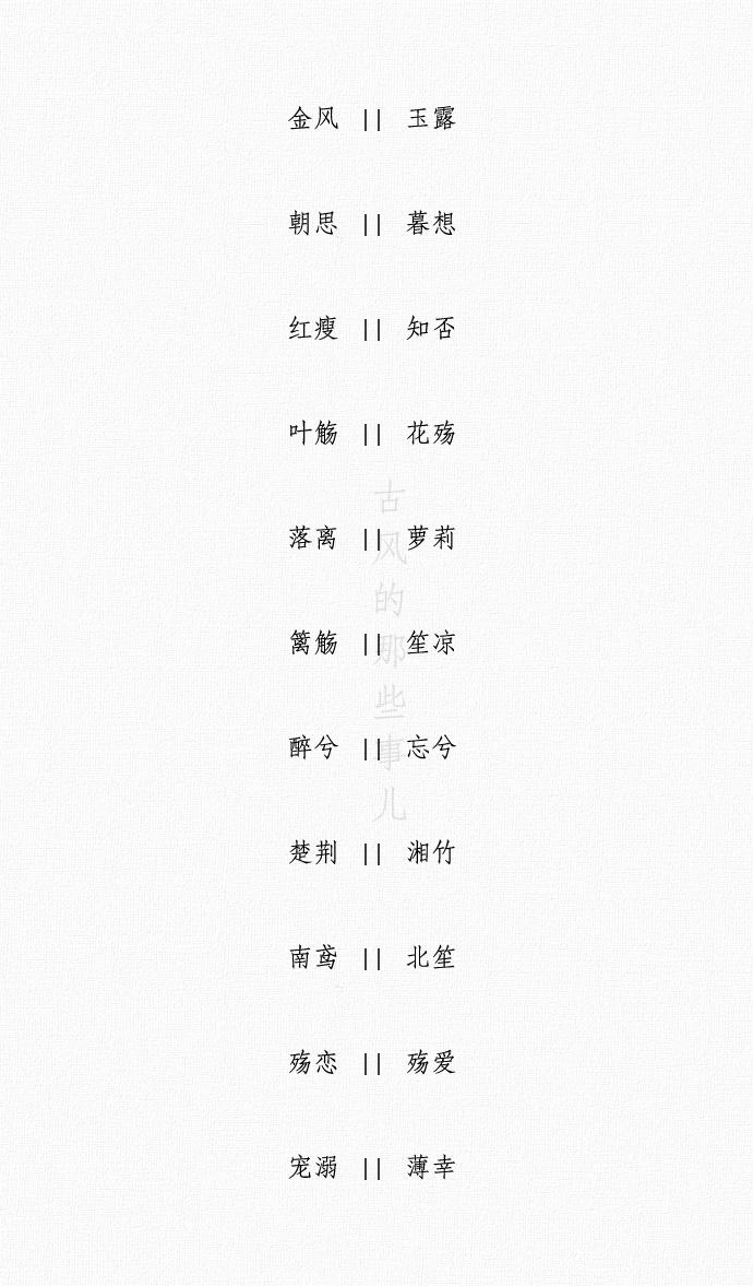 暮字开头古风名字