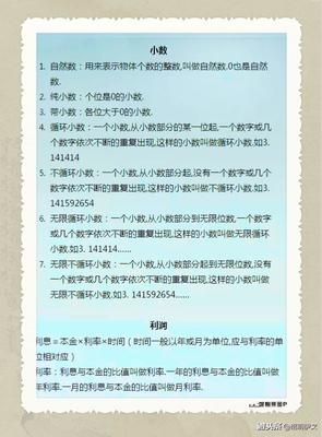 小学六年级数学知识点总结