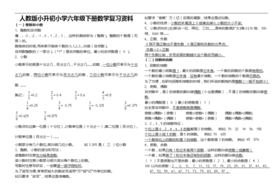 小学六年级数学知识点总结