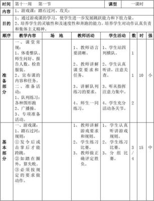 四年级体育教案