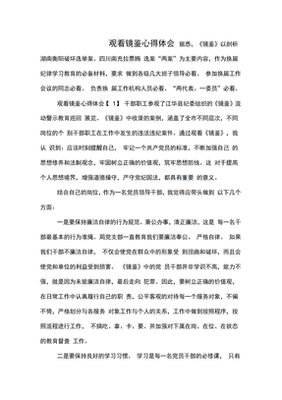 观看镜鉴心得体会