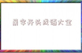 晨字开头的成语