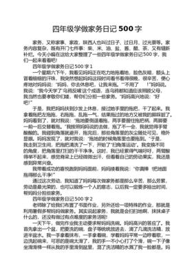 做家务日记500字