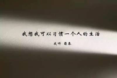 我想我可以习惯一个人生活