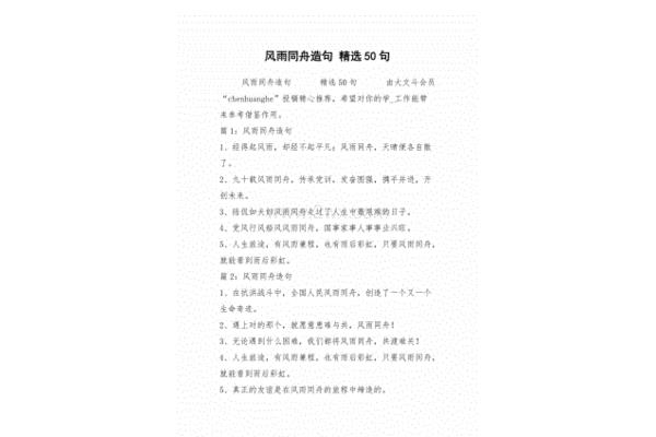 用风雨同舟造句
