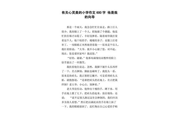 心灵美的作文500字