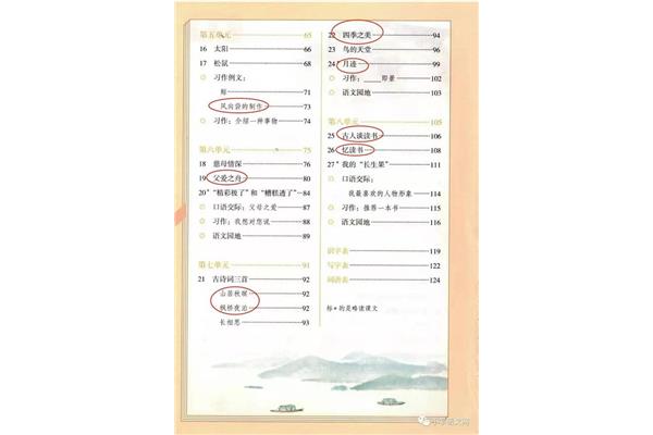 五年级上册语文书内容