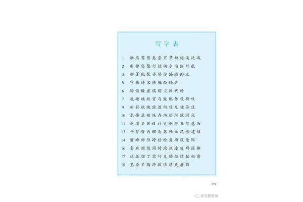 语文三年级下册生字表