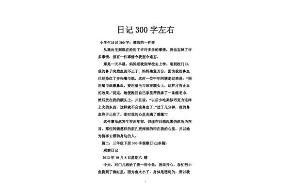 关于星期天的日记