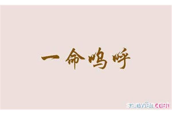 一命呜呼造句